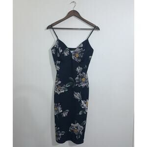 The Vintage Shop Blue Floral Spaghetti Strap Midi Women Dress Size Large